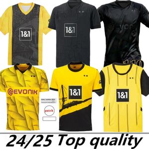 4xl Haller Soccer Jerseys 110 aniversario Black Dortmund 25 24 Camisa de fútbol Reus Reyna Neongelb Sancho Hummels Brandt Witsel 2024 Final Men Kids Kit Maillot De