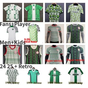 23 24 25 Maillots de football Finidi 2024 Version du joueur des fans OKOCHA KANU BABAYARO UCHE WEST IHEANACHO VINTAGE FINIDI AMOKACHI 94 96 98 Chemises de football rétro OMERUO uniforme