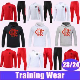 23 24 Flamengo Jacket Survêtement Soccer Jerseys PEDRO DE ARRASCAETA GERSON L. ARAUJO GABRIEL B. ERICK E. RIBEIRO THIAGO MAIA Entraîneurs à capuche Chemises de football