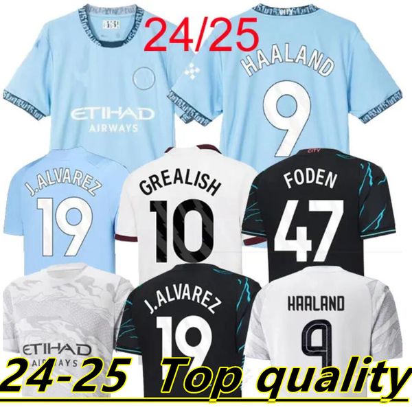 24 25 Haaland Soccer Jerseys 4th Nouvel Année chinoise du Dragon Doku Rodrigo Grelish Mans Cities de Bruyne Foden 2024 2025 FOOTBALL CHIRTS KIDS Kit Champions Final 888