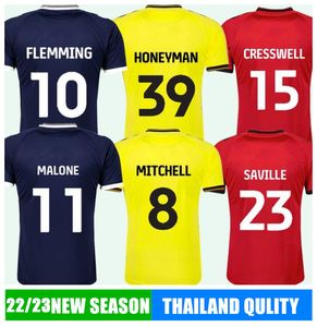 22 23 Honeyman Cresswell Mens Jerseys Home Away 3rd Saville Cooper Flemming Malone Bradshaw Football Shirt Uniformes
