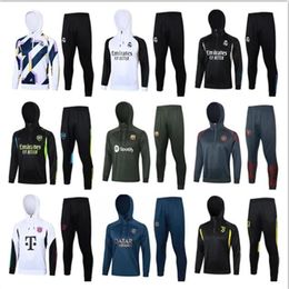 23 24 HAALAND Sweat à capuche Hommes Paris Football Survêtement à capuche Maillot Kit 2023 2024 Paris CFC Arsen Maillots de football pour hommes Survêtements d'entraînement Chandal survetement pied