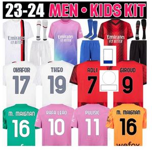 22 23 IBRAHIMOVIC koche voetbalshirts speciale editie 4e 2024 2023 GIROUD TONALI THEO R.LEAO ROMAGNOLI BRAHIM KEEPER Heren Kinderkits volledige set sokken voor volwassenen