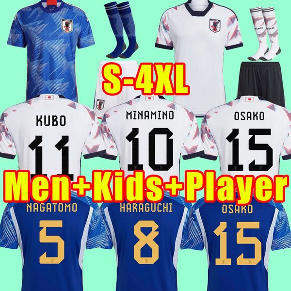 22 23 Camisetas de fútbol de Japón KUBO 2022 2023 MINAMINO SHIBASAKI ITO YOSHIDA Camiseta de fútbol KAMADA TSUBASA HARAGUCHI Jersey para hombre Kits completos Hombres Niños Niño