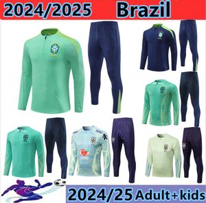 2024 2025 Kids Brazil Tracksuit G.Jesus Coutinho Brasil Camiseta de Futbol Richarlison Neymar Jr Vini Jr Football Shirt Kill Maillot Brazil Traning Sost set.