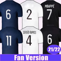 21 22 KIMPEMBE MARQUINHOS Heren Voetbalshirts Saint Germain VERRATTI MBAPPE N.MENDES Home Away 3rd Voetbalshirt Korte Mouw Uniformen