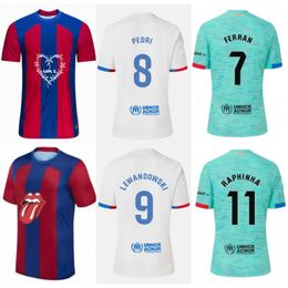 2023/24 Lewandowski Soccer Jersey 2024 Karol G Lamine Yamal R. Araujo Pedri Gavi Gundogan Raphinha Christensen Ferran Kounde Balde Joao Felix Football Kids Shirt