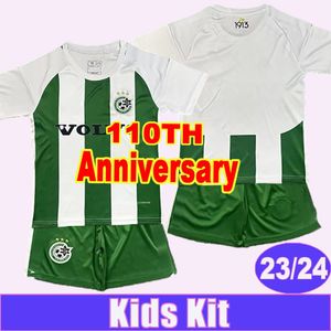 23 24 Maccabi Haïfa Kid Kit Soccer Jerseys 110e anniversaire Chery Frantzdy Cafumana Mohamed Goldberg Haziza Child Suit Football Shirts