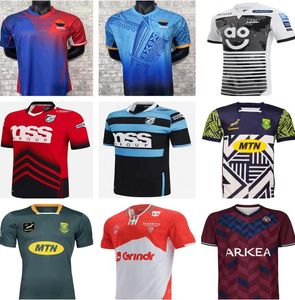 22 23 MOANA RUGBY JERSEY Sharks shirt Zuid-Afrika Glasgow Warriors Cardiff Blues TRAINING zwart biarritz QUEENSLAND REDS 2022 Bordeaux Begles Bristol Bears