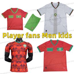 22 23 Camiseta de fútbol marroquí HAKIMI Maillot marocain ZIYECH EN-NESYRI Camisetas de fútbol Hombres Kit para niños HARIT SAISS IDRISSI BOUFAL Jersey Marruecos Copa de África Chándal