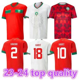 22 23 Marokkaanse voetbaltruien Hakimi Maillot Marocain Ziyech En-Nesyri voetbal Shirts Mannen Kids Kit Harit Saiss Idrissi Boufal Jersey Maroc Nationaal Team Shirt 88888