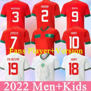 22 23 Maillots de football marocain à la maison 22 2023 Algeria Maillot de Foot Ziyech Boufal Fajr Munir Ait Benasser Amrabat Football Shirts