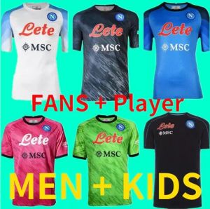 22 23 Napoli Maradona spécial rouge Halloween Soccer Jersey Hommes Enfants Kit Set 2022 2023 Maglia Naples Football Shirt ZIELINSKI OSIMHEN FABIAN LOZANO Fans Player version
