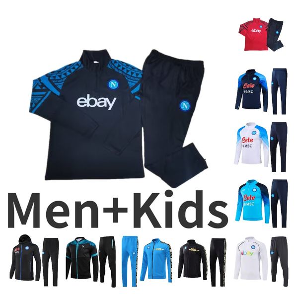 22 23 Chándal de fútbol Napoli Kit de fútbol SSC Nápoles AE7 D10S Hommes Camiseta de entrenamiento Desgaste Formación tuta Chandal Squitude Trotar hombres niños traje de entrenamiento