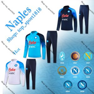 22 23 Napoli Tracksuit Soccer Jersey Football Kit 2023 SSC Napels AE7 D10S Hommes Trainingspak Vorming Tuta Chandal Squitude Jogging Grootte: S-3XL. Ss