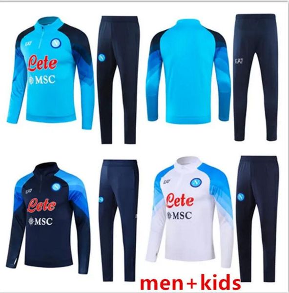 23 24 Napoli Tracksuit Soccer Jersey Football Kit 22 23 SSC NAPLES AE7 D10S HOMMES TRACK TRAIN