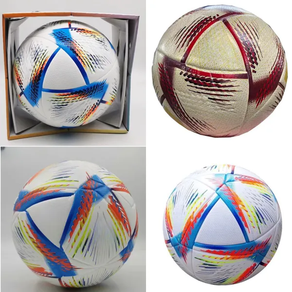 22 23 Balones nuevos Balón de fútbol Tamaño 5 Partido de fútbol agradable de alto grado El material para el champán PU Calor unido a la perfección Envíe los balones sin aire Balones de fútbol