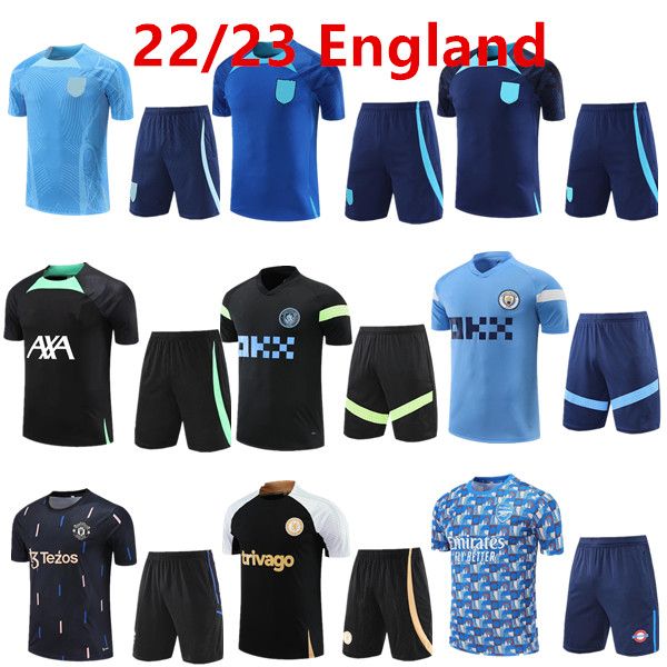 22/23 New England Chándal de manga corta Ropa de entrenamiento Traje de jogging Conjunto de camiseta de fútbol Chandal Survement Maillots De Foot Niños adultos S-XXL