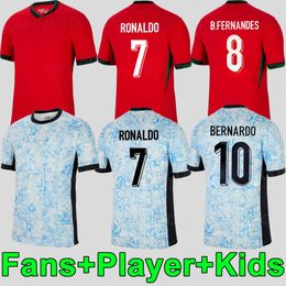 2024 Ronaldo JOAO FELIX Portugal maillots de football 2024 RUBEN NEVES maillot de football portugais BERNARDO BRUNO FERNANDES camisa de futebol hommes femmes kits équipement pour enfants