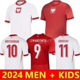 2024 POLOGNE LEWANDOWSKI Maillots de football Polonia 24/25 KRYCHOWIAK GROSICKI Zielinski Milik Zalewski Szymanski Maillot de football polonais
