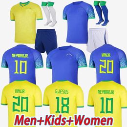 22 23 gepersonaliseerde voetbalshirts, voetbalkleding CASEMIRO National Team G.JESUS P.COUTINHO Stadium Home/Away heren Dames Kinderset L.PAQUETA T.SILVA PELE MARCELO