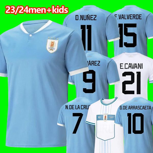 22 23 Player Fans Version 2023 Uruguay Soccer Jerseys Équipe nationale E.CAVANI D.NUNEZ F.VALVERDE G.DE ARRASCAETA R.ARAUJO G.VARELA L.SUAREZ Chemise de football pour hommes et enfants