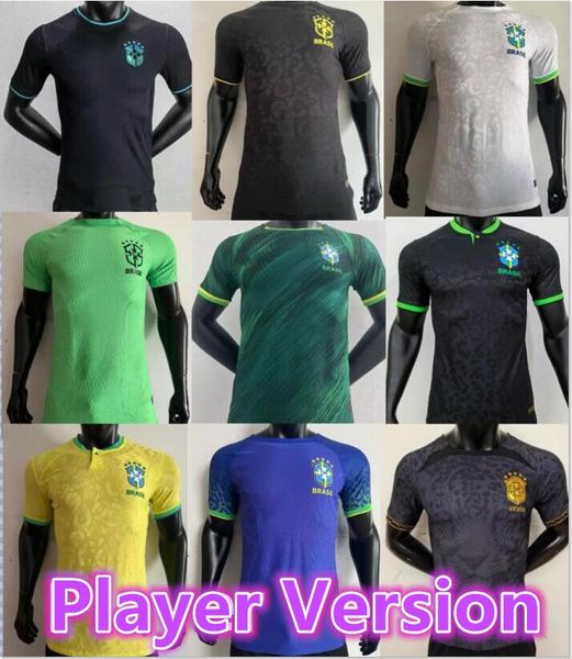 22/23 Version du joueur Maillots de football Brésil MARCELO PELE PAQUETA NERES COUTINHO FIRMINO JESUS VINI JR BrasilS maillot de football kit enfants hommes uniforme8899