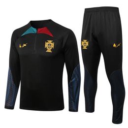 22-23 Portugal heren Trainingspakken LOGO borduren voetbal Training kleding buitensporten pak met lange mouwen jogging shirt2607