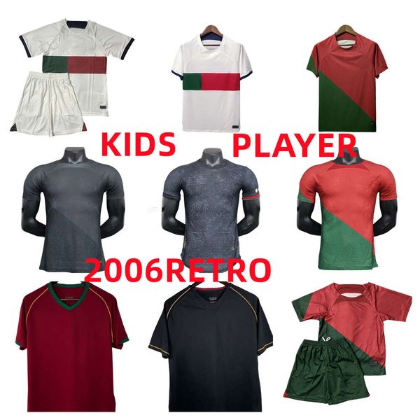 22 23 Jerseys de football du Portugal Joao Felix Pepe Bermardo B.Fernandes Camisa de Futebol Home Away Third Football Shirt Men Kids Kit Portugais