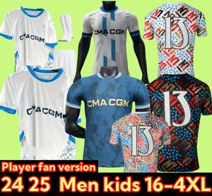 24 25 Marseilles Special Soccer Jerseys 2024 2025 Maillot Foot om Vitinha Guendouzi Gigot Gerson Payet Clauss voetbal Shirts Men Kids Uniform fans speler ver