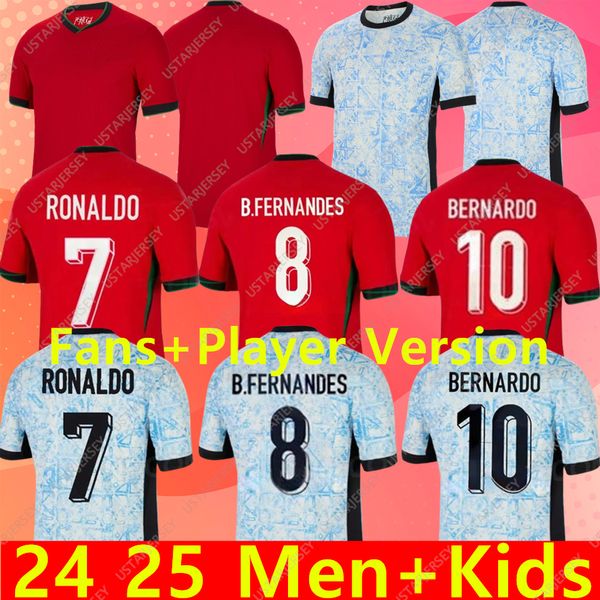 23 24 Portuguesa Portugal Jerseys de fútbol Ruben Ronaldo Portugieser 2023 Euro Copa Portuguesa Camisa de fútbol de fútbol Kit Kits Kits del equipo de la Copa Mundial Portugals Tops Tailandia