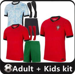 2024 2025 Maillots de football PortuguesaS Maillot Foot RONALDO JOAO FELIX RUBEN NEVES BRUNO FERNANDES DIEGO J. 24 25 Chemise de football joueur Hommes Kit enfants 16-4XL