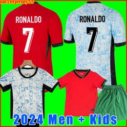 Euro 24 Portugal Jersey Portuguessa Soccer Jerseys Ruben Ronaldo Portugieser 2024 2025 Camisa de fútbol portugués 24 Sets de kit de kits para niños para hombres Portugals