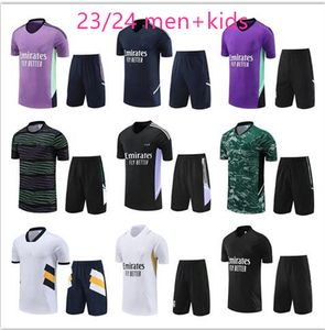 22 23 Pré-match du Real Madrids Suit de formation finale de football Jersey Hommes enfants à manches courtes camavages Rudiger Camiseta Men Top 23/24 Uniformes Vini Jr Tchouameni