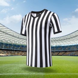 22-23 Arbitre de football professionnel Shirts personnalisés adultes Black White Soccer Jerseys Training Clothes Soccer Shirt 240402