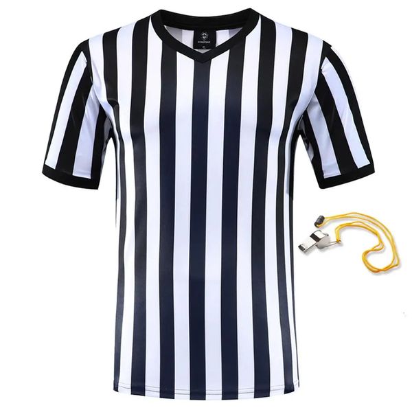 22-23 Uniforme d'arbitre de football professionnel Chemises personnalisées Adulte Noir Blanc Maillots de football Vêtements d'entraînement Chemise de football 240116