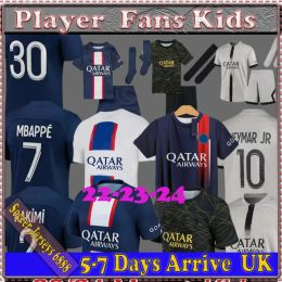 22 23 PSGS MBAPPE Messis Soccer Jerseys Di Maria Wijnaldum Ramos Hakimi Maillots de Football Shirts Kit Icardi Verratti VITINHA DONNARUMMA F