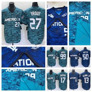 Custom 2023 All-Star Jersey JUEZ Soto Castellanos DE LA CRUZ Ronald Acuna Jr. Riley RODRIGUEZ Bregman Betts Luis Robert Jr. Jose Ramirez Guerrero Jr Camisetas de béisbol