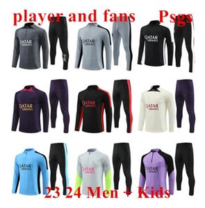 23 24 psgs trainingspak 2023 2024 MBAPPE kinderen en mannen trainingspak lange mouw Voetbal voetbal jas kit uniform chandal jas chandal futbol survetement