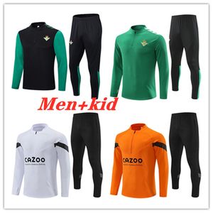 22 23 Real Betis Hommes Enfants Football Survêtement Jerseys Ensembles 2023 Hommes Football Formation Survêtements Veste Ensemble Chandal Futbol Survetement Pied