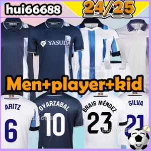 23/24/25 Echte Sociedad gesponsorde voetbaltruien Portu David Silva Oyarzabal Merino Januzaj Isak Barrenetxea Sangalli Juanmi 2024 Men Kids Kits Sock Football Shirts