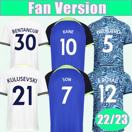 22 23 SANCHEZ SON Camisetas de fútbol para hombre HOJBJERG KANE LUCAS BENTANCUR Inicio Blanco Visitante Tercera camiseta de fútbol Mangas cortas Uniformes para adultos