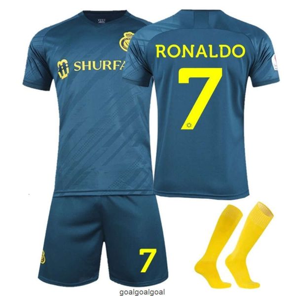 22-23 maillot extérieur de Riyad saoudien n ° 7 maillot de football maillot de Cristiano Ronaldo ensemble à séchage rapide