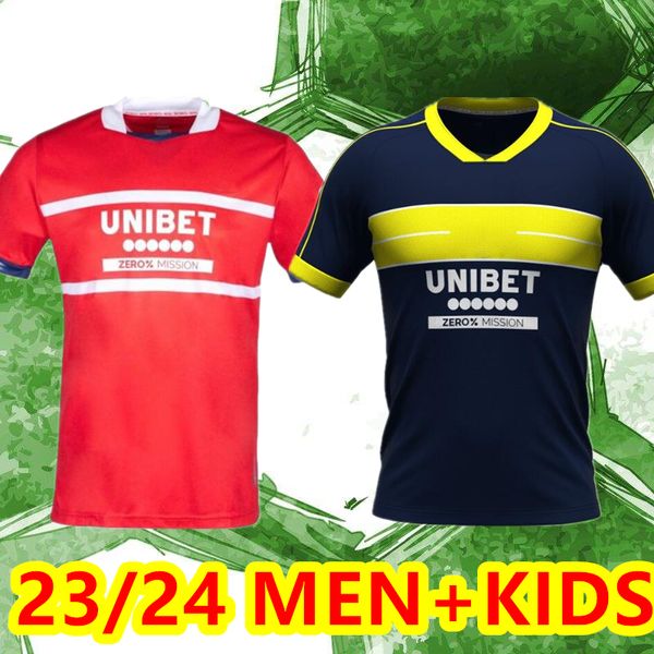 23 24 Middlesbrough Soccer Jerseys domicile 2023 Tavernier Payero Howson Mcnair Bola Birmingham Football Shirt Uniformes Hommes Enfants Kits