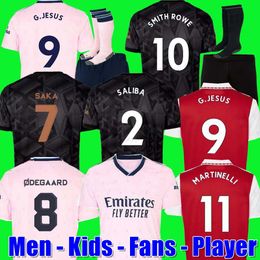 22 23 Smith Rowe Saka Soccer Jerseys Fans speler Martinelli Tierney Top 2023 voetbalshirt Men Kids Kit Sets Odegaard Nketiah G.Jesus Fabio Vieira Zinchenko Saliba