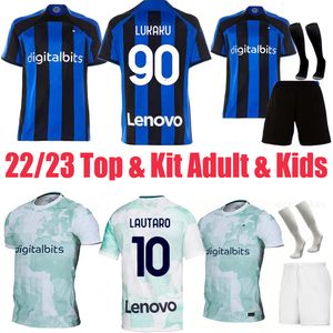 22 23 Jersey de football 22 23 Inter Barella Vidal Lautaro Eriksen ALEXIS DZEKO CORREA Maillot de football 2023 Milan Home Away Troisième hommes Top Kit Hommes Adultes Enfants Kit