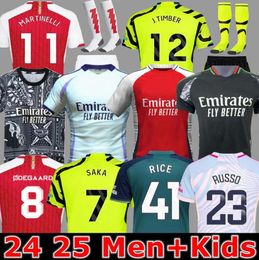 24 25 Jerseys de fútbol Saka Smith Rowe G.Jesus Saliba Fans Versión de jugador