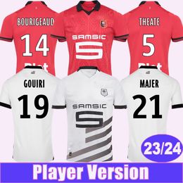 2023 24 Stade Rennais TERRIER BOURIGEAUD Player Version Maglie da calcio uomo DOKU THEATE KALIMUENDO GOUIRI MAJER SANTAMARIA Home Red Away Maglie da calcio