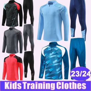 2023 2024 GREALISH Training Wear Kids Kit Jersey de football FODEN HAALAND DE BRUYNE MAHREZ BERNARDO PHILLIPS RUBEN Veste Chemises de football