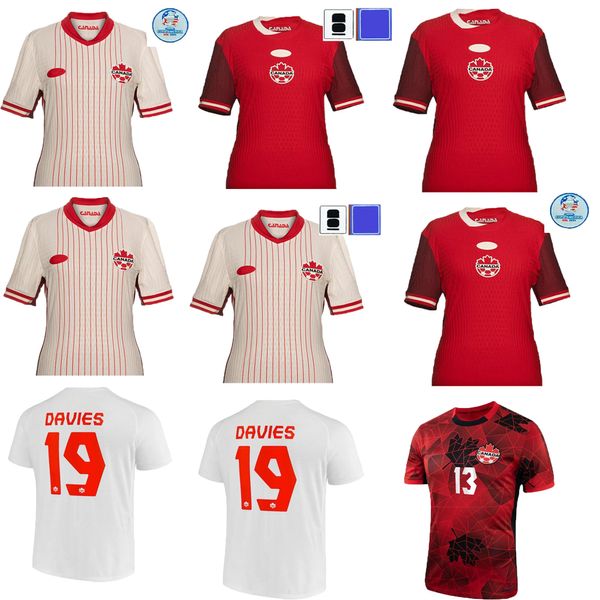 24/25 Canada Rouge Marron foncé Bonne qualité Maillots de football national GROSSO CAVALLINI HOILETT SINCLAIR DAVIES J.DAVID Maillot de football Coupe d'Amérique du Sud Équipe nationale